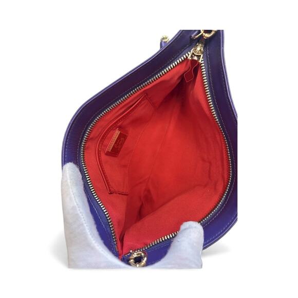 Christian Louboutin Chain shoulder Leather bag studs Spike Pouch Pik Pik Purple - Picture 8 of 10